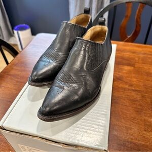 Frye Black Leather Billy Shootie Booties